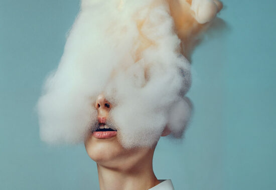 Surreal Cloud Headpiece Portrait Surreal Cloud Headpiece Portrait