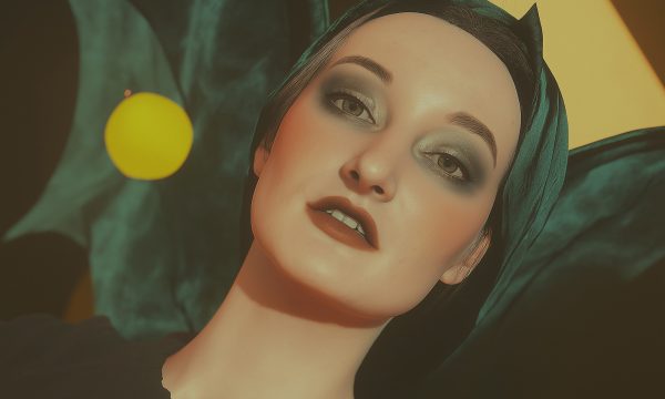 Ethereal Woman with Green Headscarf Ethereal Woman with Green Headscarf